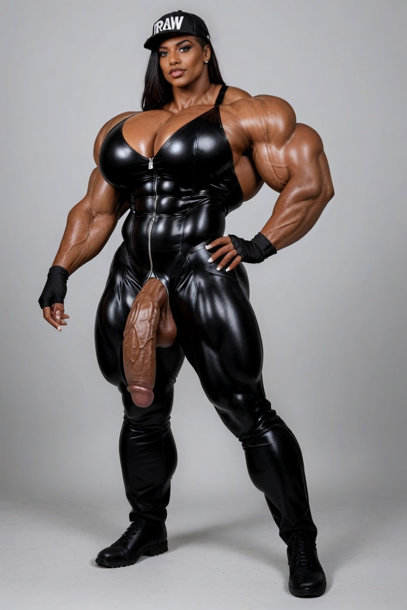 Huge Lats, Extremely Large Muscles, Punk Shemale AI Porn