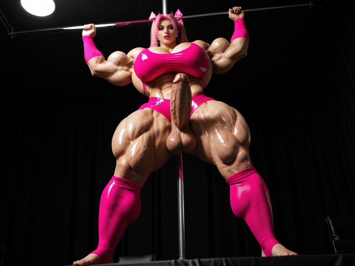 Oiled And Shiny, Hourglass Figure, Huge Biceps Shemale AI Porn