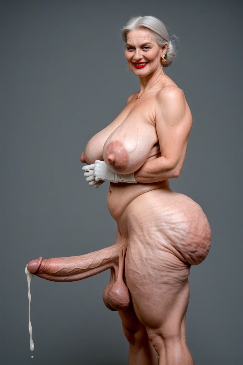 Hyper Long Penis, Hyper Saggy Balls, 60+ Shemale AI Porn