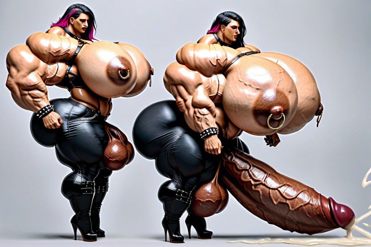 Gigantic Muscular Scalene, Gigantic Muscular Shoulders, Gigantesque Porno IA transsexuelle