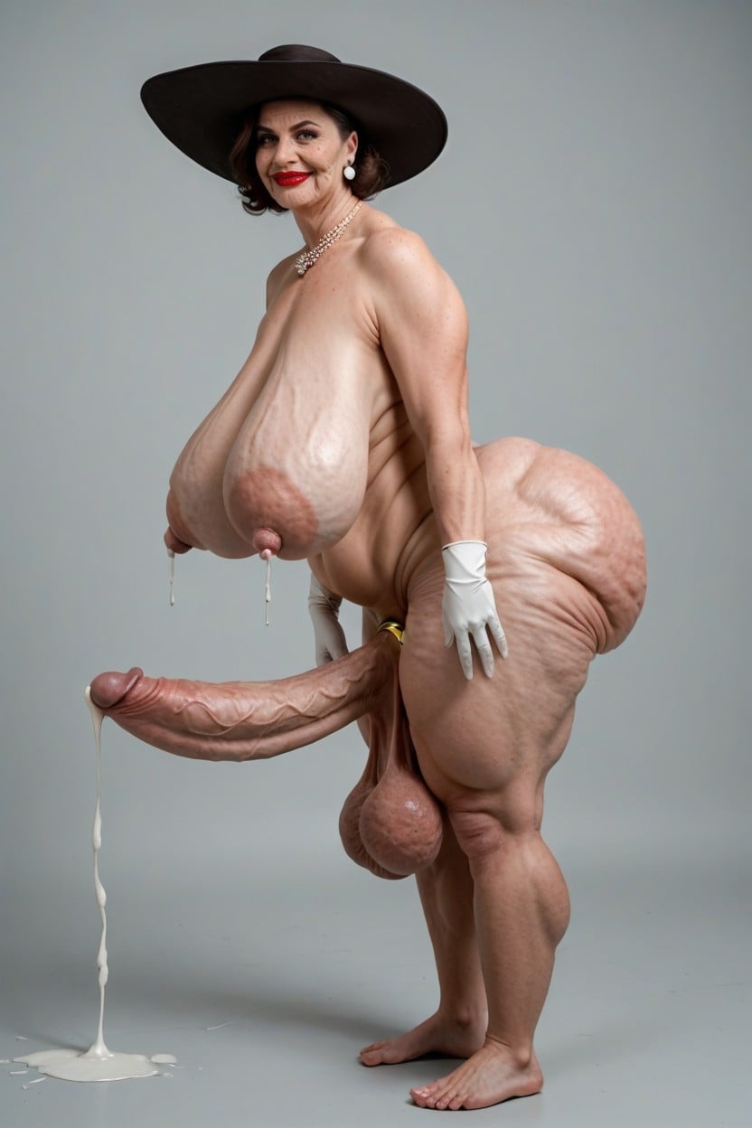 Upward Curved Penis, Gigantesque, Solo Porno IA transsexuelle