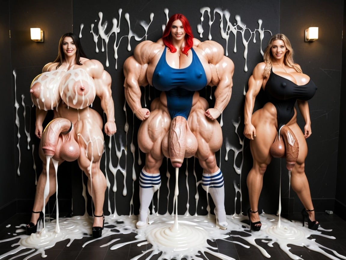 Hyper Thick Thighs, Pale Skin, Fitness Model 쉬메일 AI 포르노