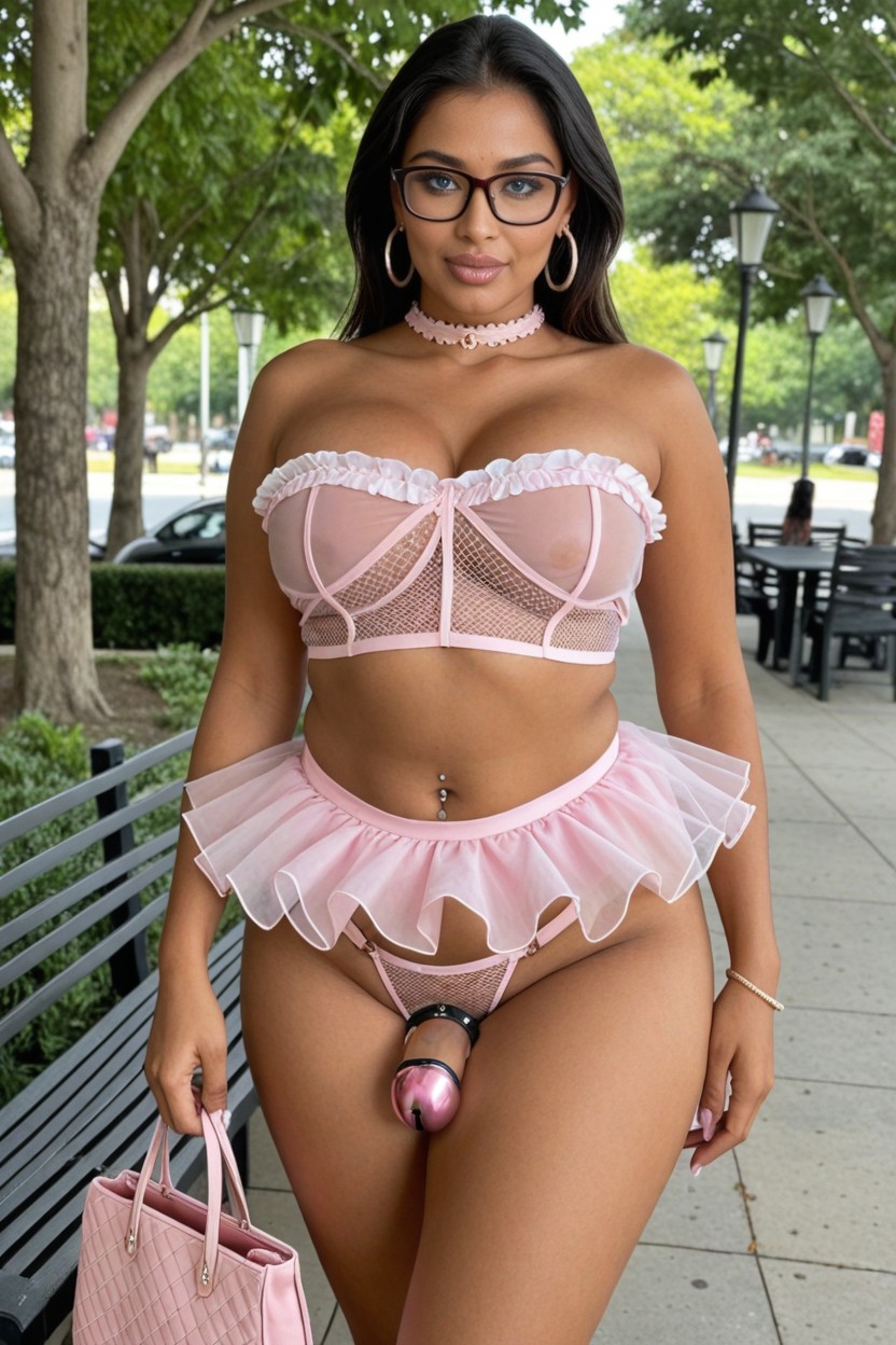 Standing In A Park, Ultra Shy, Snatched Waist Porno IA transsexuelle