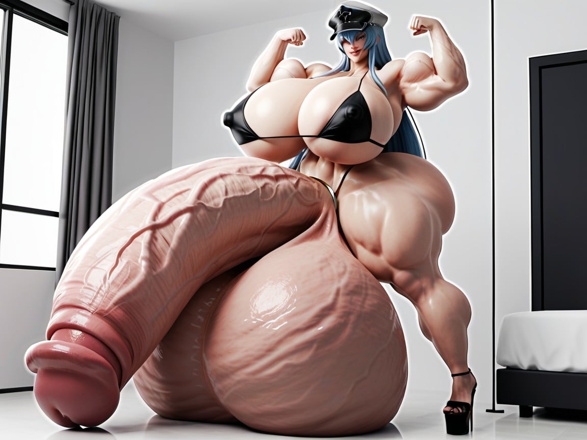 Extremely Thick Penis, Penis Longer Than Body, Huge Hyper Ass ニューハーフAIポルノ