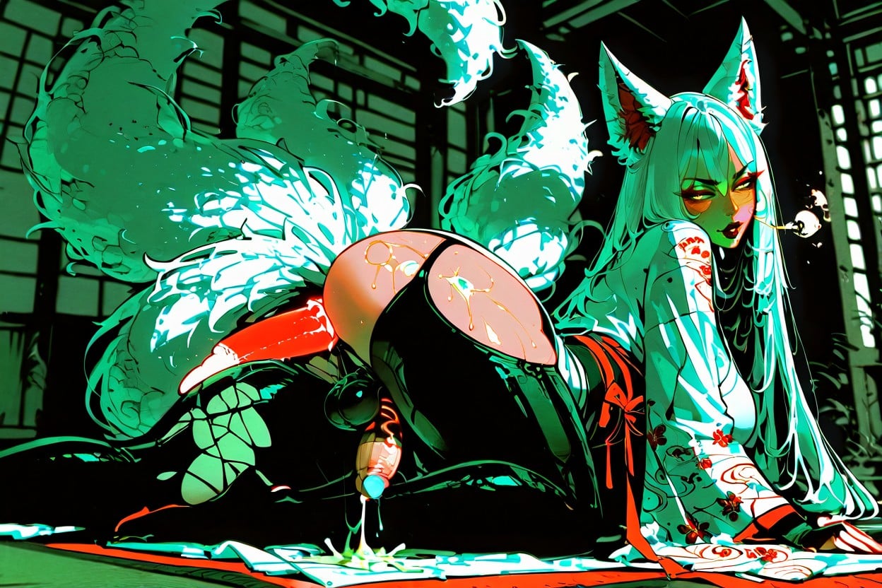 Nine Tailed Fox, Creampie, Flowing Ribbons 人妖AI黃片