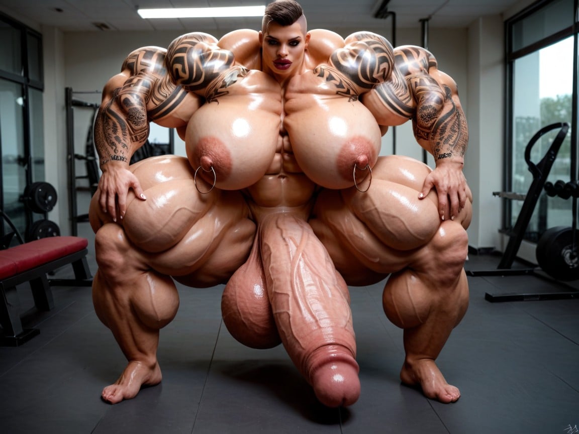 Hdr, Penis Gigantic Then Torso, Hyper Absurdly Oversized Enormous Gigantic Penis Porno IA transsexuelle