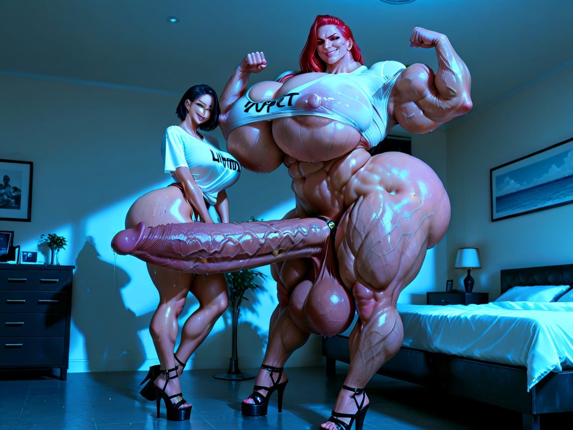Extremely Beautiful, Hyper Muscle Woman, Hyper Long Penis Porno IA transsexuelle