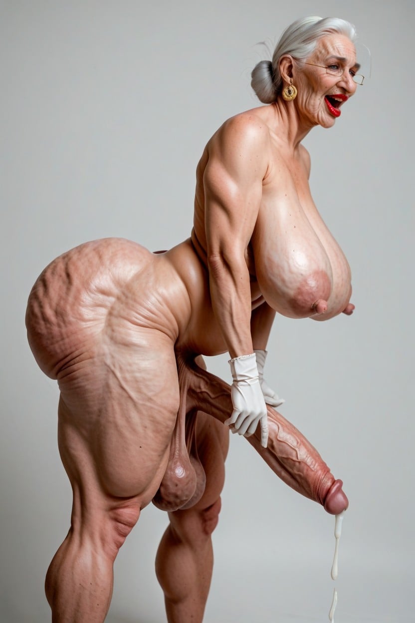 Wrinkled Face, Swollen Pink Cocks, Wrinkles On Legs 人妖AI黃片