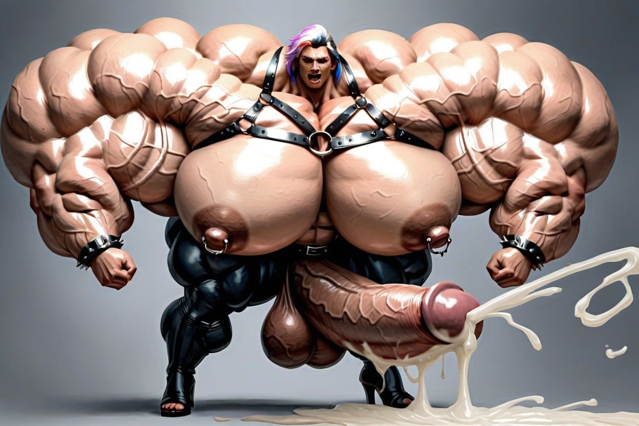 Hyper Veiny Abs, Hyper Gigantic Muscles, Gigantic Pectoralis Major Porno IA transsexuelle