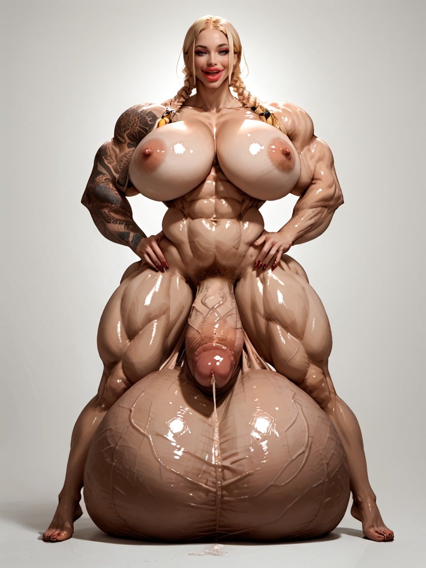 Hyper Gigantic Massive Biceps, Hyper Gigantic Muscle Hips, Tressé Porno IA transsexuelle