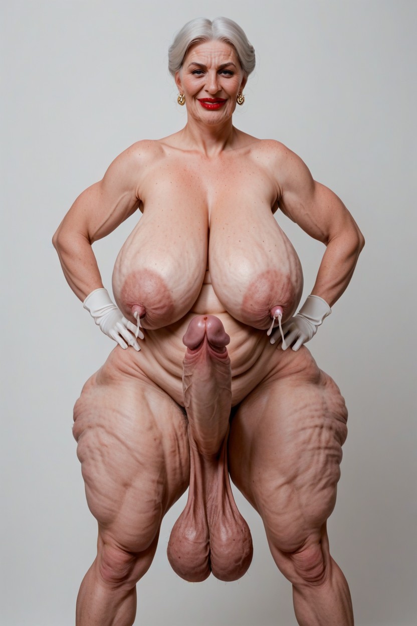 Saggy Breasts, Gigantesco, Peito Natural Travesti IA Pornô