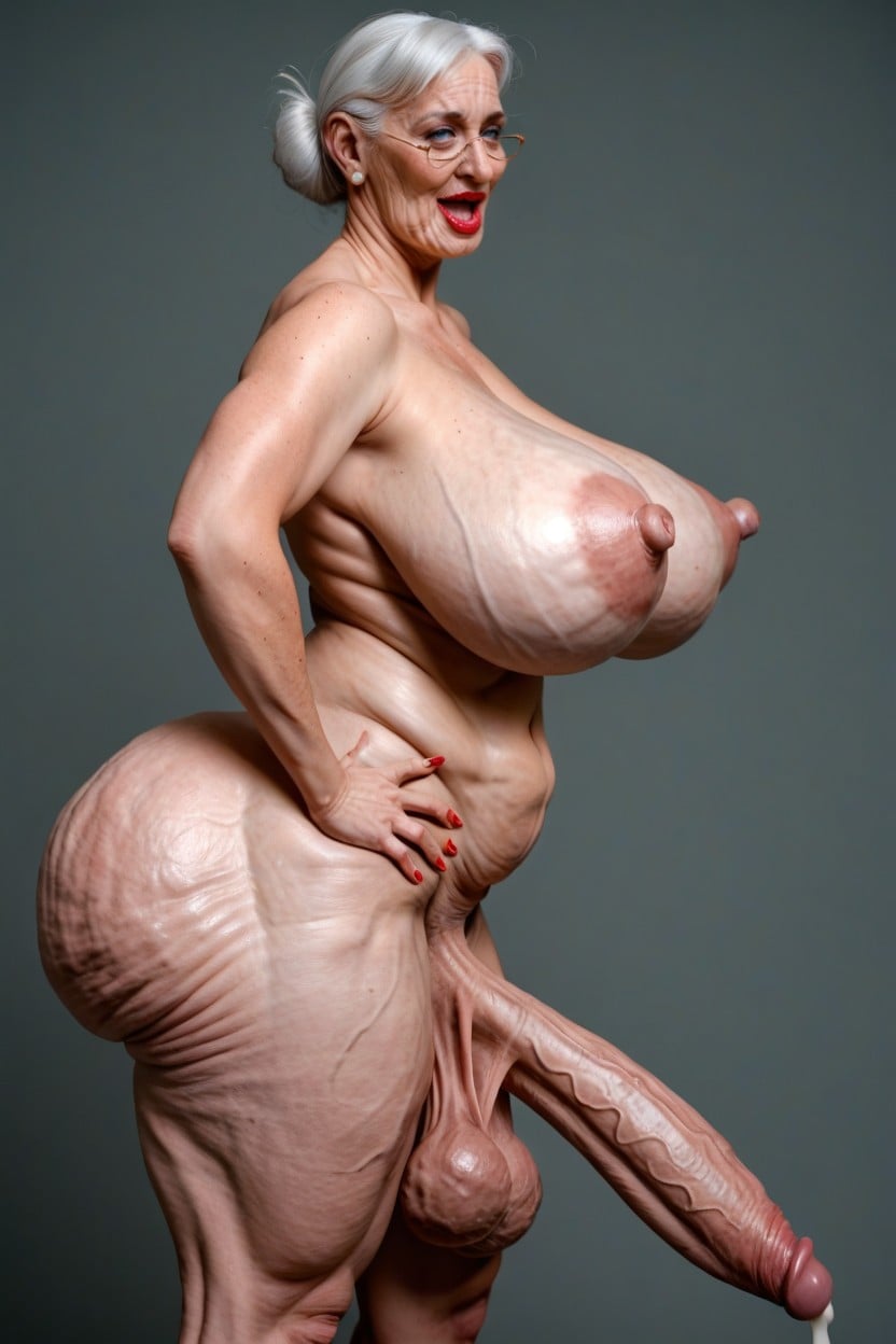 Rouler Des Yeux, Extremely Low Hanging Balls, Wide Hips Porno IA transsexuelle