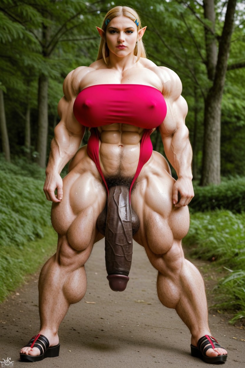 Bodybuilder Futanari, Ennuyé, Massive Muscle Trapez Porno IA transsexuelle