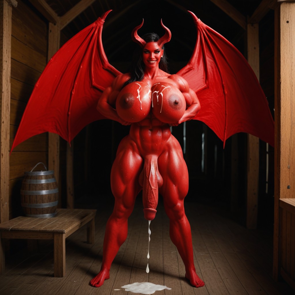 Nude, Hyper Large Muscles, Hutte Porno IA transsexuelle