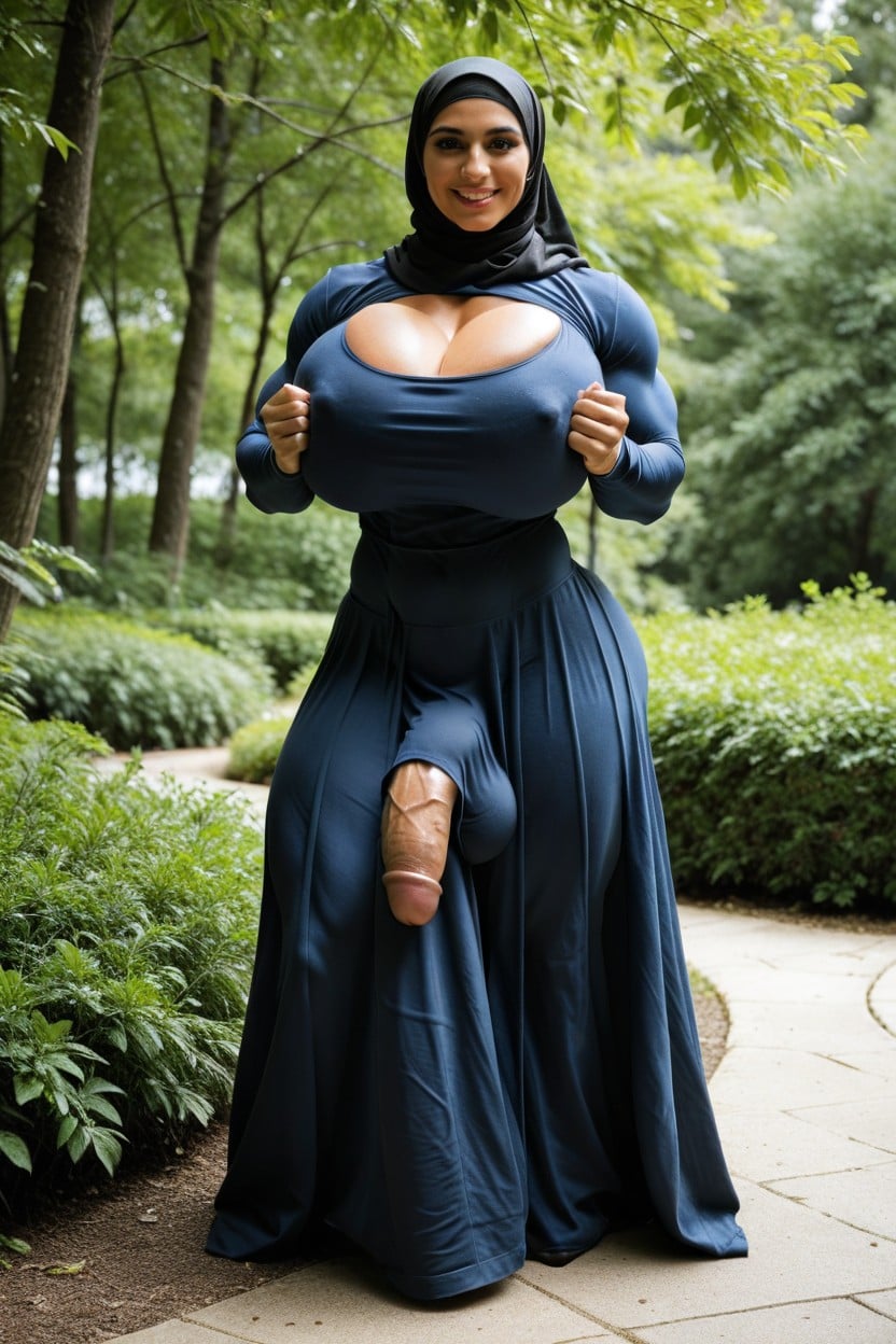 No Cleavage, Hyper Gigantic Muscles, Extremamente Musculado Travesti IA Pornô