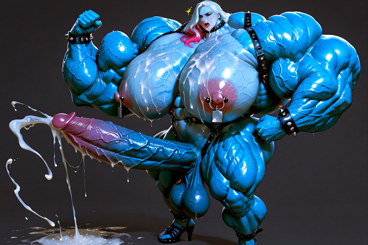 Leather Spiked Bracers, Extremadamente Musculoso, Huge Ass Porno shemale IA