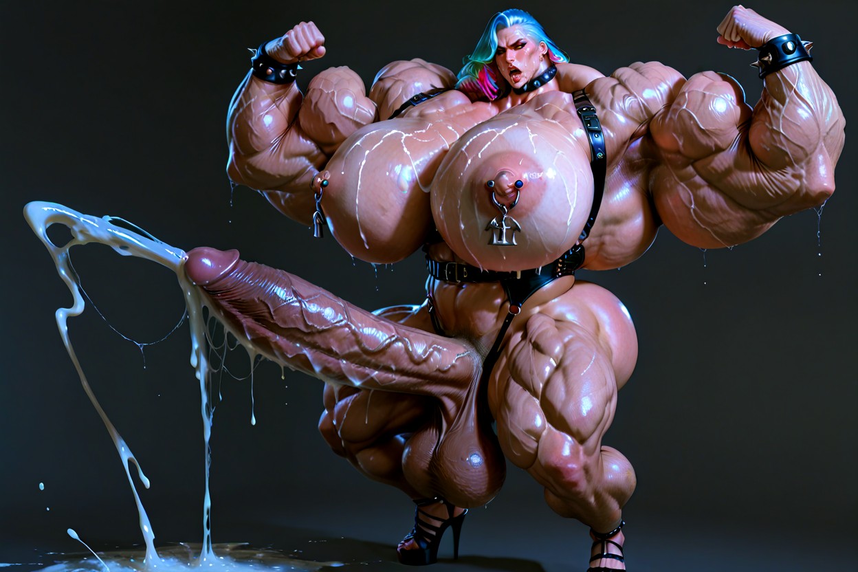 Massive Cumshot, Giantess Futanari, Flexing Porno shemale IA