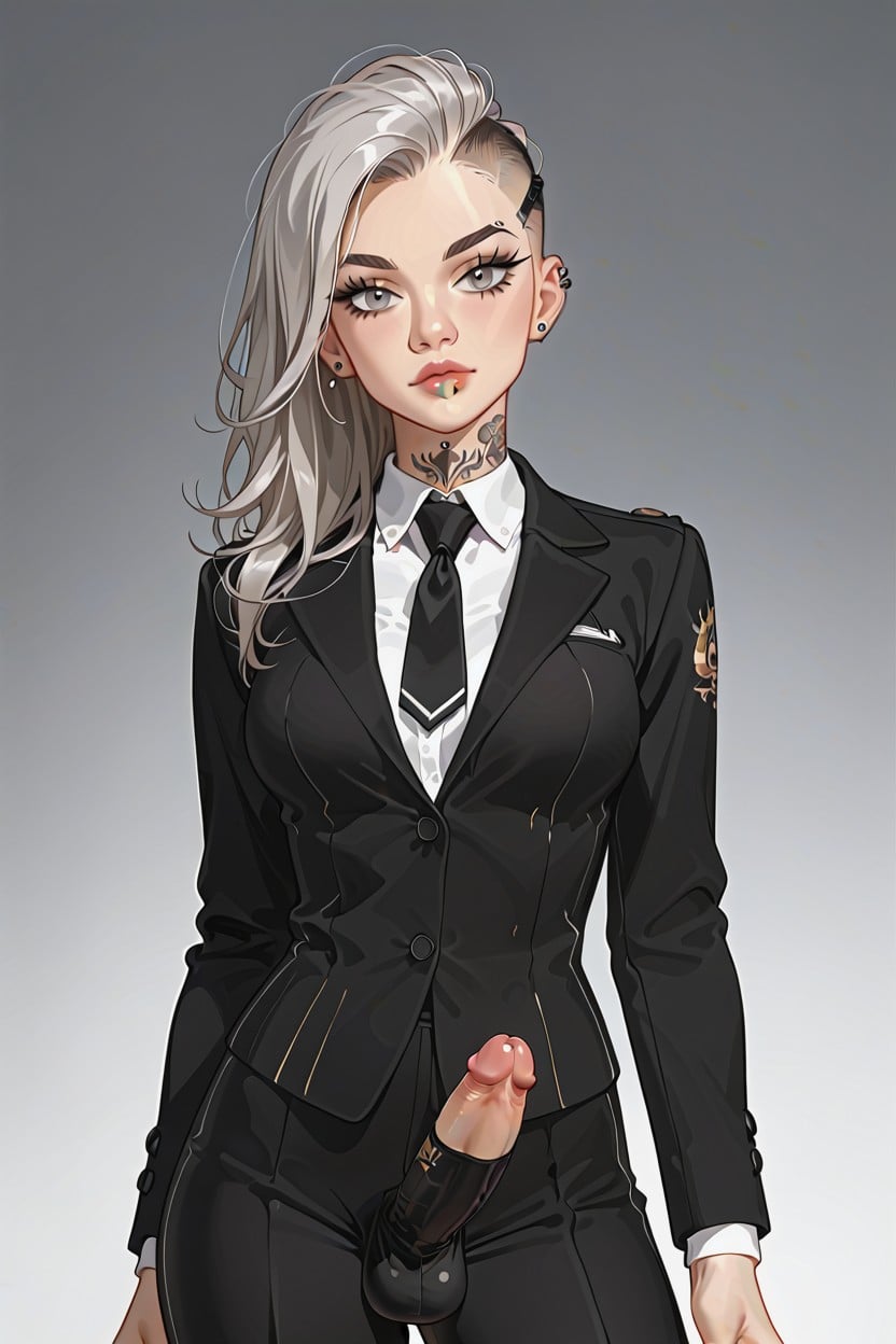 De Pie, Black Ear Piercingundercut Hairstyle, Straight Hair Porno shemale IA