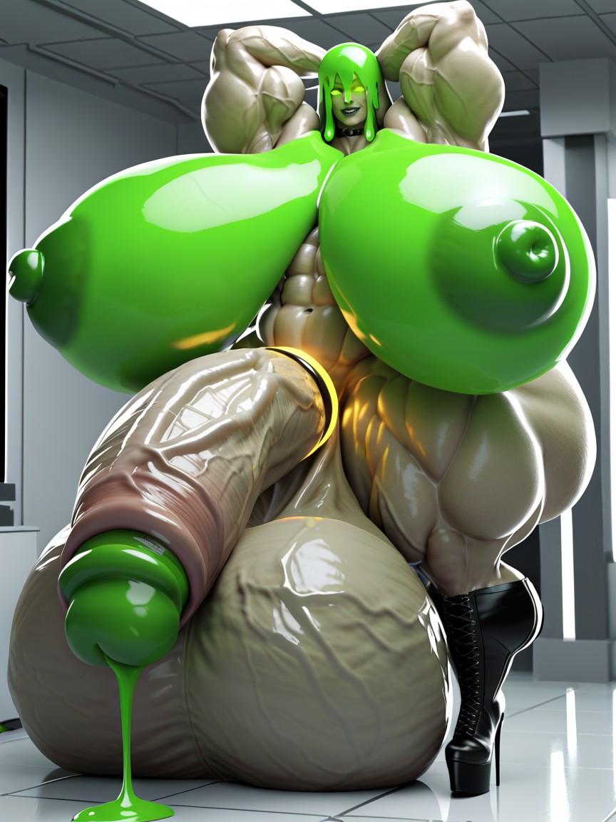 Penis The Size Of The Room, Super Wide Hips, Thick Nipples Porno IA transsexuelle