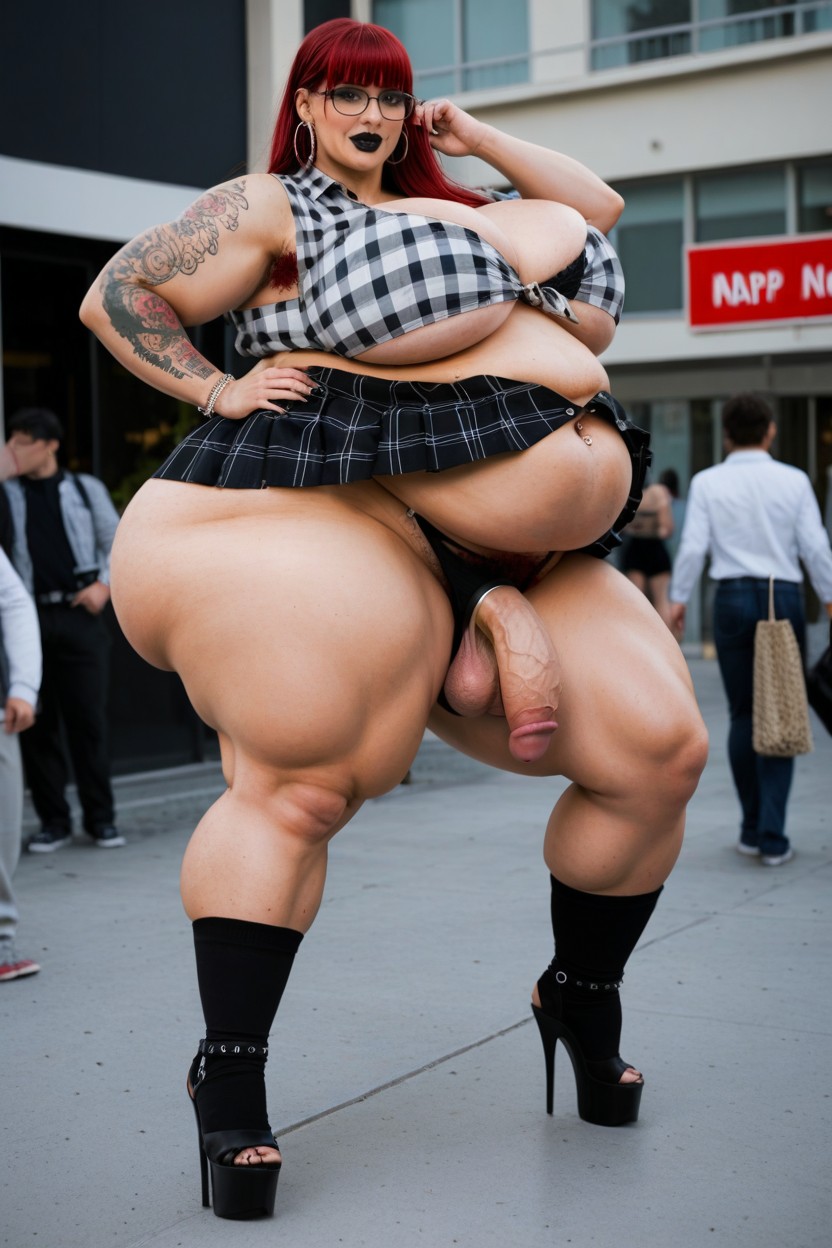 Tatouage, Extremely Wide Hips, Sneakers Porno IA transsexuelle