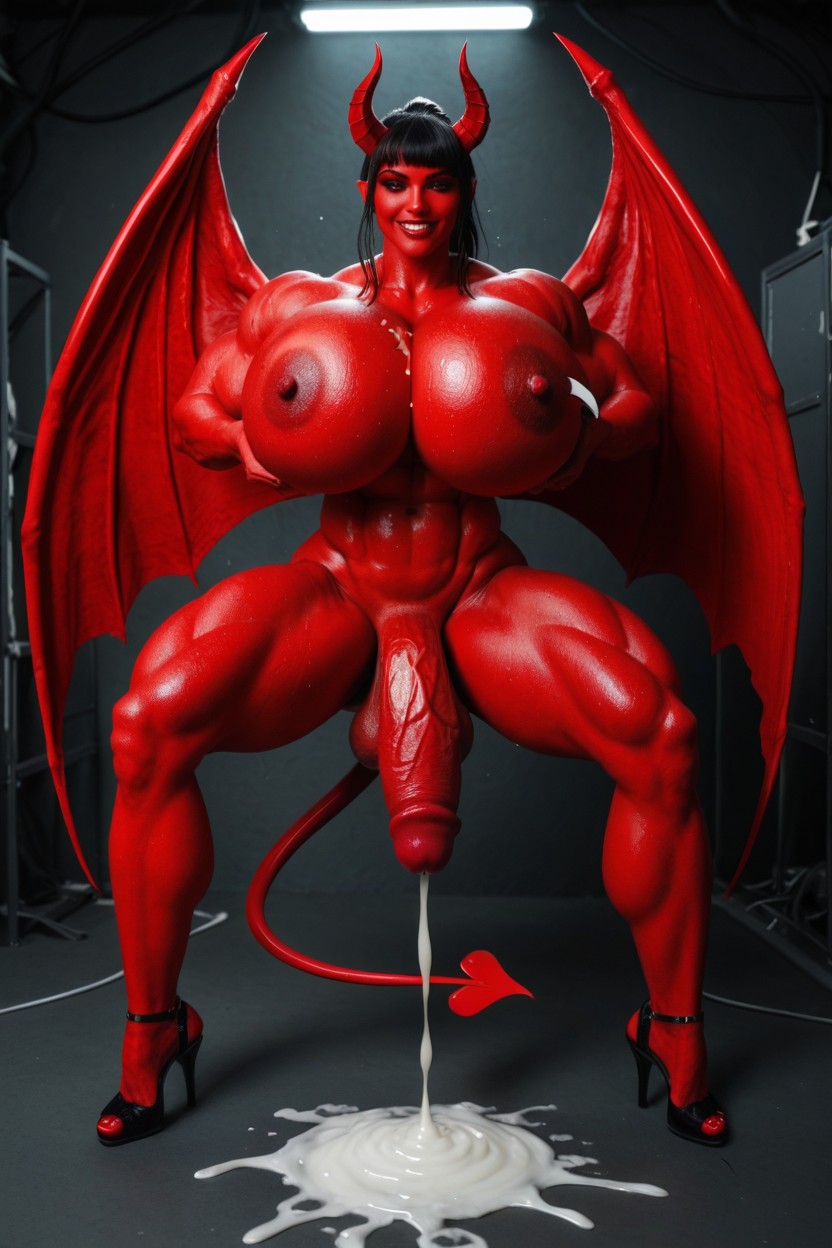 Futanari, Very Muscular, Ultra Detailed Face 人妖AI黃片