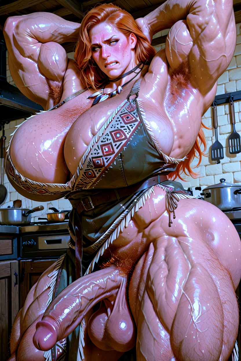18+, Fard À Joues Intégral, Thick Penis Erect Upwards Porno IA transsexuelle