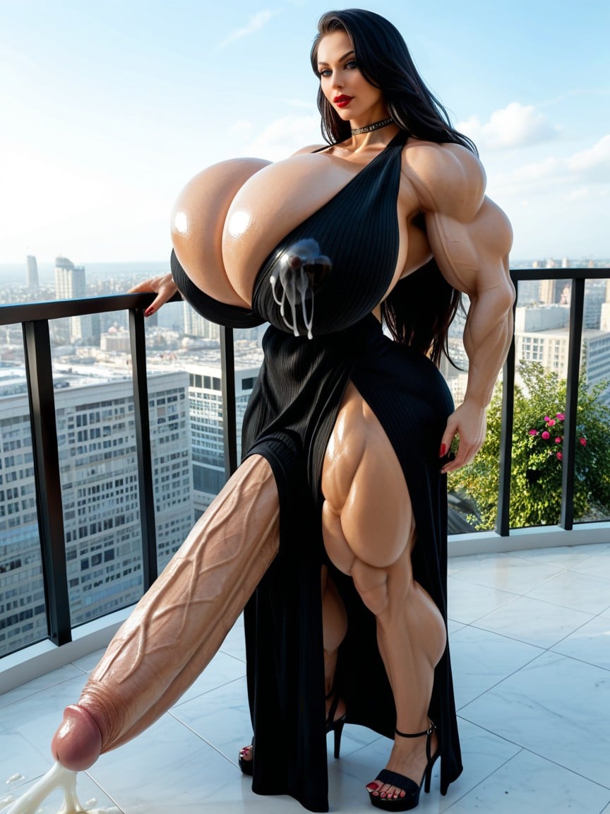 Impossibly Hyper Colossal Dick, Absurdly Insanely Overwhelmingly Unbelievably Impossibly Infinitely Ultra Hyper Long Massive Cock, Not Masculine Face Porno IA transsexuelle