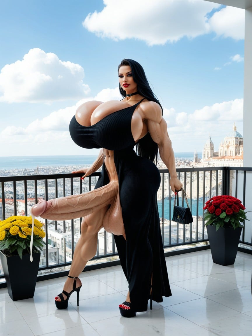 Absurdly Insanely Overwhelmingly Unbelievably Impossibly Infinitely Ultra Hyper Muscle & Saggy Firm Heavy Full Amply Massive Tit Growth, Exaggerated Massive Cock, Absurdly Insanely Ultra Hyper Ample Massive Busty Endowed Pretty Futa Транссексуалы AI порно