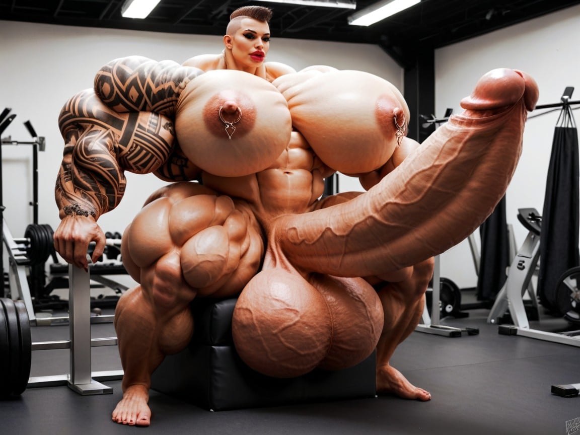 Hyper Monster Gigantic Massive Muscle, Penis The Size Of The Gym, Hyper Growing 人妖AI黃片