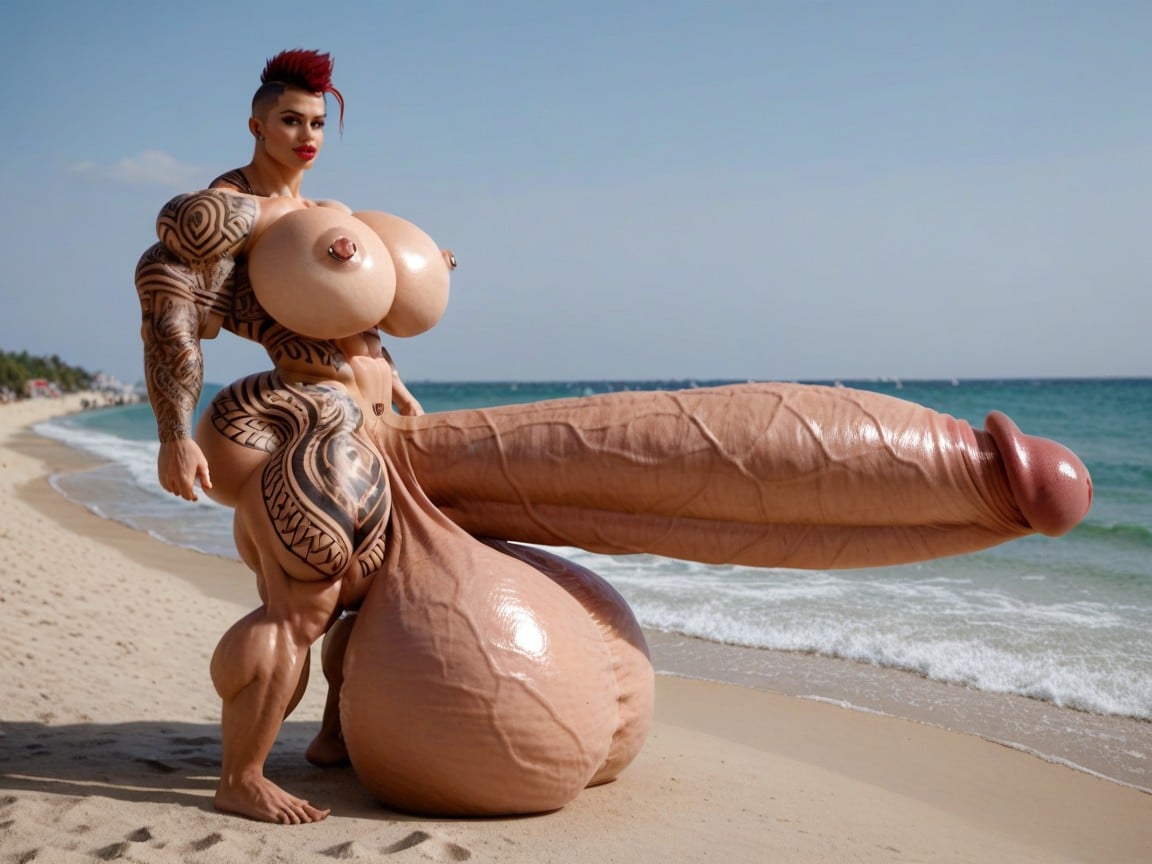 Hyper Oversized Enormous Gigantic Massive Lips, Hyper Growth, Hyper Oversized Gigantic Penis Porno IA transsexuelle