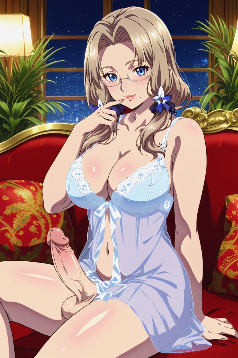 Curvaceous, Nightgown, Looking To Camera And Giggling Softly 人妖AI色情