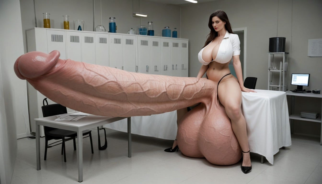 Nude Hyper Futanari With Hyper Gigantic Penis, Penis The Size Of The Room, Looking At Penis Porno IA transsexuelle