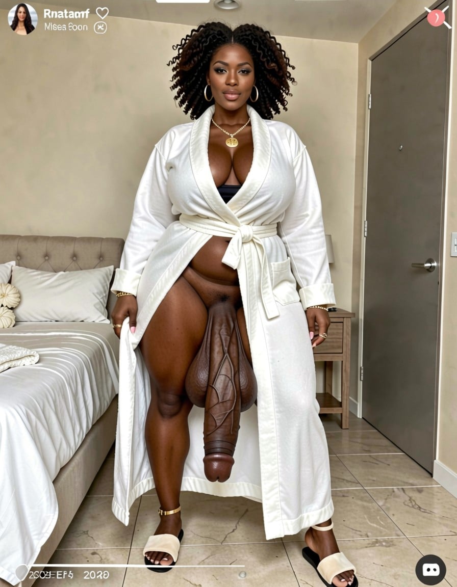 Big Black Cock, Golden Jewelry, Mistress Porno IA transsexuelle