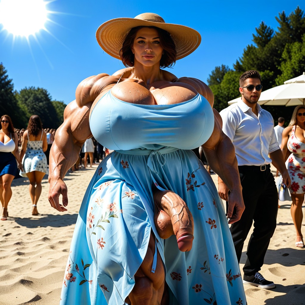 Extremely Pale, Big Tits, Hyper Gigantic Muscles Porno IA transsexuelle