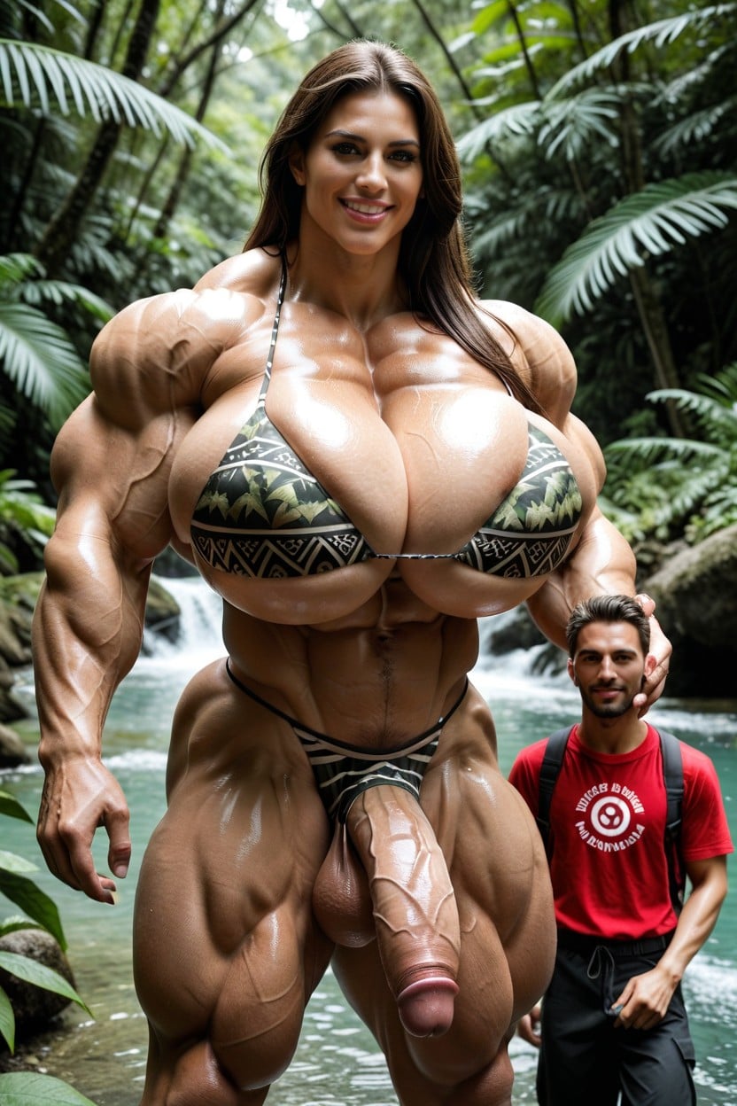 Hyper Gigantic Massive Muscles Woman, Gigantic Scalene, Futa With Man Porno IA transsexuelle