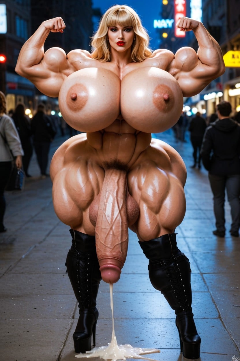 Gigantic Muscles, Rock Hard, Full Body Shemale AI Porn