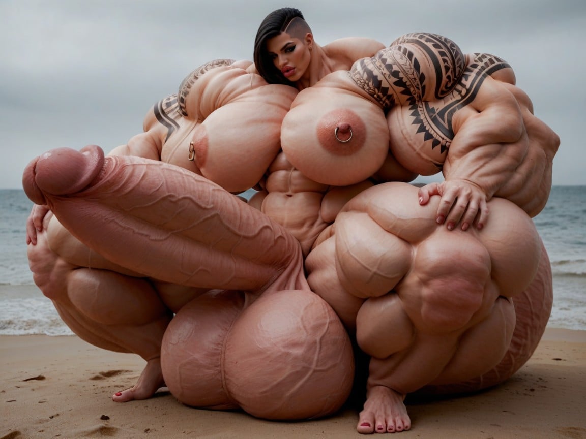 Body Covered In Tattoos, Hyper Growing, Lots Of Tattoos On Body Porno IA transsexuelle
