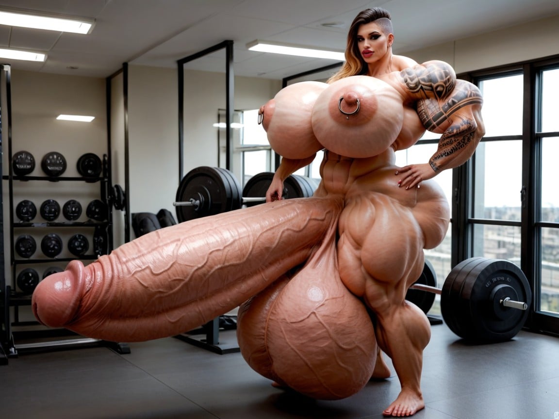 Hyper Monster Oversized Gigantic Massive Muscle, Gigantic Muscle Amazon Woman, 18+ Porno IA transsexuelle