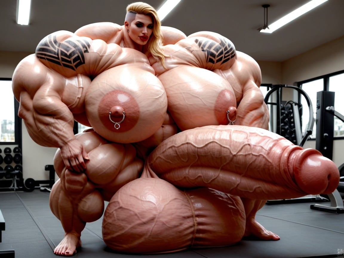 Ultra Detail Face, Hyper Gigantic Massive Balls, Hyper Monster Oversized Gigantic Muscle Porno IA transsexuelle
