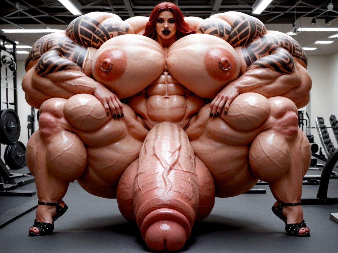18+, Hyper Oversized Gigantic Penis, Hyper Vins On Muscle Porno IA transsexuelle