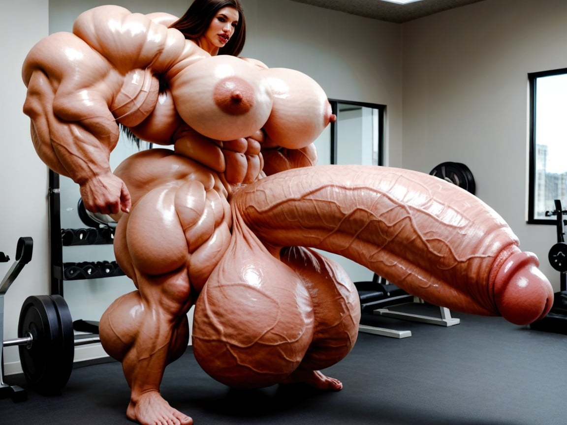Naked, Hyper Monster Oversized Gigantic Massive Muscle Shoulder, Solo Porno shemale IA