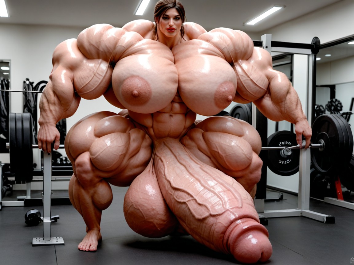 Hyper Gigantic Massive Balls, Hyper Monster Oversized Gigantic Massive Cock, Naked Porno IA transsexuelle