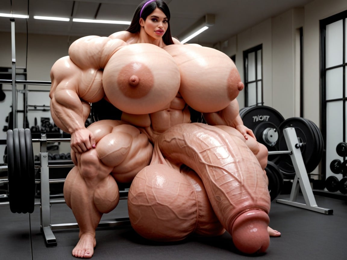 Hyper Oversized Gigantic Penis, Hyper Bimbo, Hyper Monster Oversized Gigantic Muscle Porno IA transsexuelle