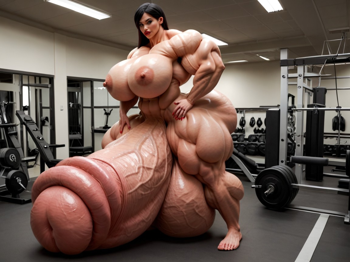 Hyper Monster Oversized Extremely Gigantic Massive Muscle, Hyper Monster Oversized Gigantic Massive Girthy Penis, Hyper Penis Growth Porno IA transsexuelle