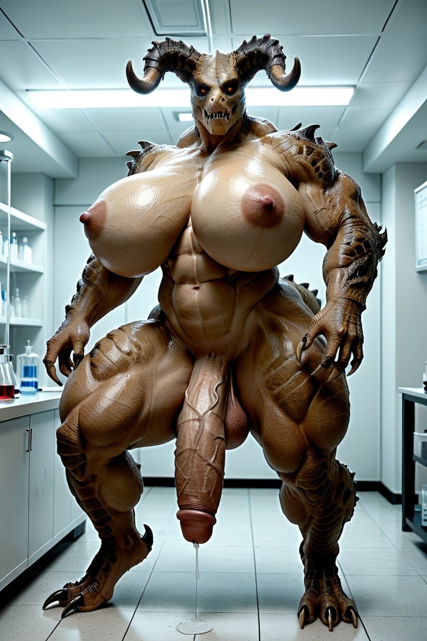 Bottom Heavy, Muscular Veins, Gigantic Hyper Long Flaccid Penis Porno IA transsexuelle