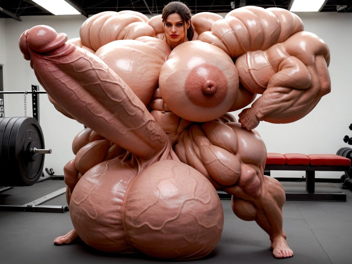 Hyper Monster Absurdly Oversized Enormous Gigantic Massive Muscular, Solo, Balls Are Big Enough To Touch The Floor 쉬메일 AI 포르노