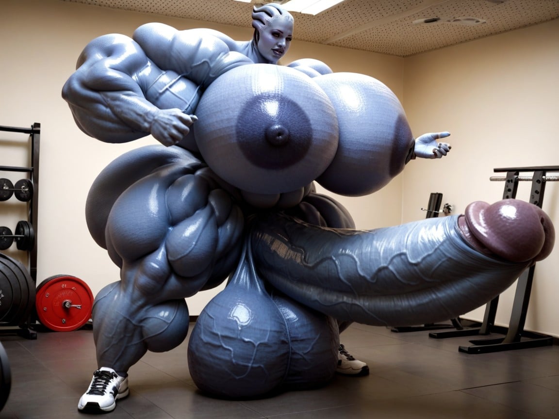 Hyper Monster Oversized Gigantic Massive Abs, Hyper Monster Oversized Gigantic Muscle, Extremadamente Musculoso Porno shemale IA