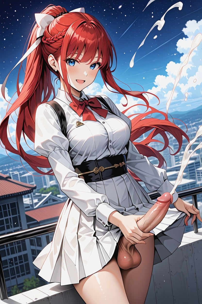 Strong Wind Fluttering Hair With Skirt Up, Detailed, Open Mouth Porno IA transsexuelle