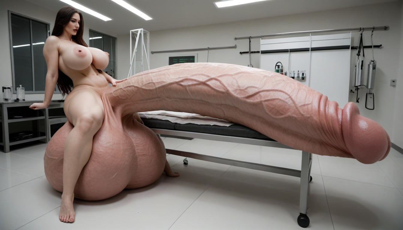 Hyper Long Penis, Hyper Gigantic Penis, Looking At Penis Porno IA transsexuelle