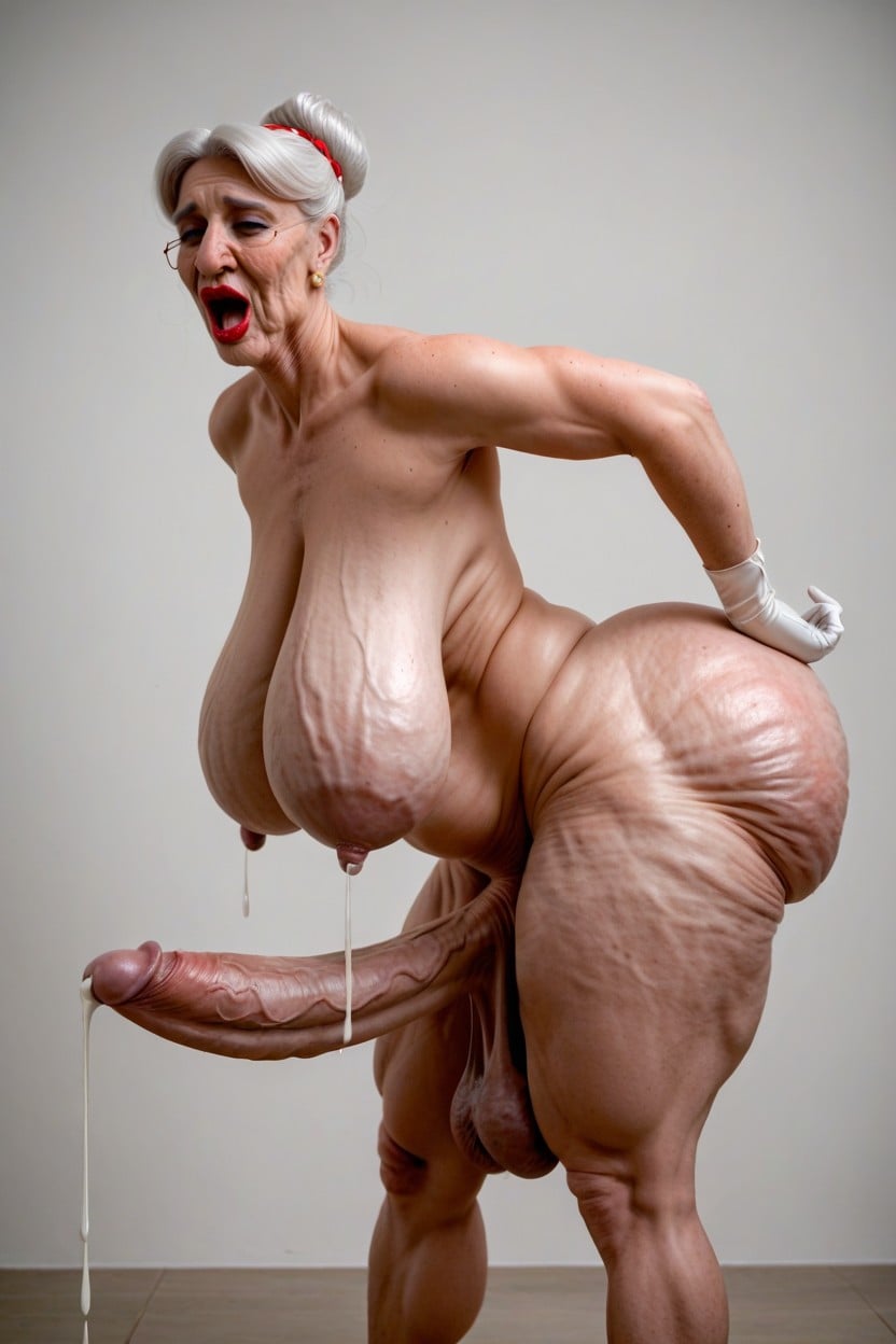 Cellulite, Erect Cock, Front View 쉬메일 AI 포르노